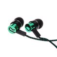 thumbnail image 1 of Audífonos con cable reflectante en fibra metálica verde - Aislamiento de ruido y sonido estéreo de alta calidad para amantes de la música. Varios colores disponibles., 1 of 6