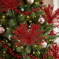 thumbnail image 4 of Christmas Glitter Decorative Branch Pick, Sparkly Holiday Decorative Spray Accent, Festive Vase Wreath Branch Decoration, Flexible Tassel Holiday Decor Branch for Vase, Mantel and Centerpiece, Red, 4 of 6