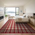 thumbnail image 3 of ODIKA 9'x12' Washable Area Rug Tartan Layered Mini Grid Borders Border Welcome Lettering Plaid Flowing Dynamic for Great Room, Indoor Concept, Large Living Low Pile, Flatwoven, 3 of 7