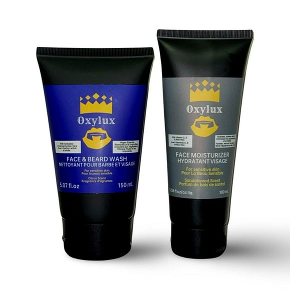 Men's Face & Beard Wash, Face Moisturizer, Face Cream, Face Cleanser, Beard Shampoo, Face & Body Moisturizer, For Men, Deep Cleanser, Hydrates Skin, Deeply Nourishes Face & Beard. (2 Packs))