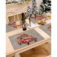thumbnail image 5 of Christmas Placemats Set of 4 Truck Poinsettia Xmas Ball Christmas Placemats for Dining Table Snow Gray Table Mat Winter Holiday Home Party Kitchen Table Decorations, 5 of 6