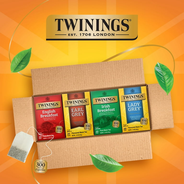 Twinings Variety Pack 4 Flavours of Black Tea Bags, 80 Count Box, Primary Ingredient Black Tea, Size: 80 ct