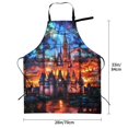thumbnail image 3 of Zufioo Magical Stained Glass Castle Print Adult Waterproof Apron, Cooking Apron, Flower Arranging and Painting Apron-Adjustable Straps, with Pockets, Kitchen Supplies-One Size, 3 of 9
