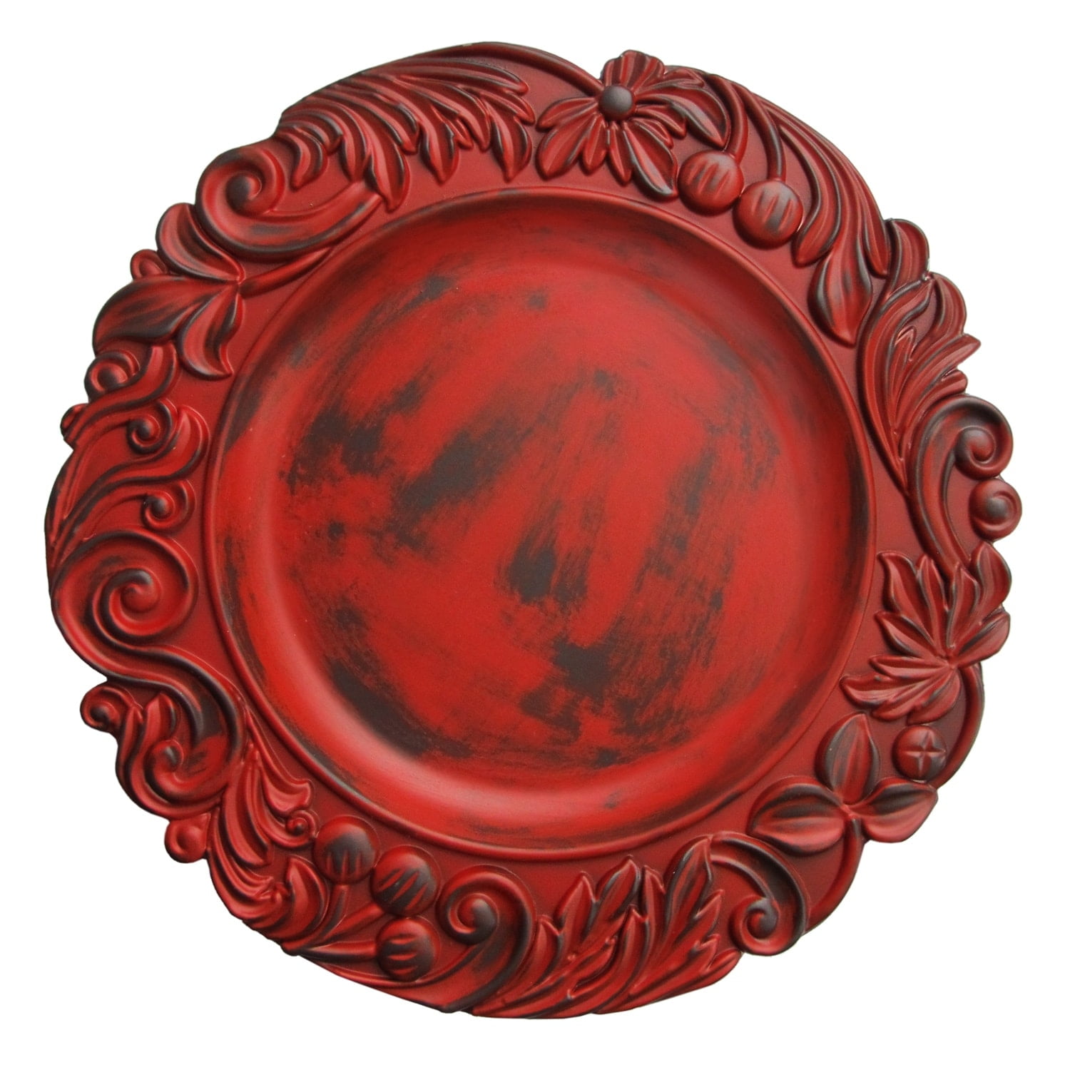 ChargeIt by Jay Aristocrat Round Charger Plate, Red