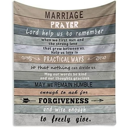 Marriage Prayer Gifts Blanket Wedding Anniversary Engagement Gifts for Couples Newly Engaged Unique Christian Decor Throw Blanket Religious Present for Women Men for Valentines Birthday