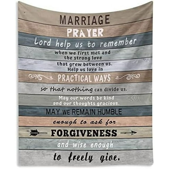 Marriage Prayer Gifts Blanket Wedding Anniversary Engagement Gifts for Couples Newly Engaged Unique Christian Decor Throw Blanket Religious Present for Women Men for Valentines, Birthday