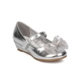 thumbnail image 1 of New Girl Little Angel Sophie-844D Metallic Round Toe Bow Mary Jane Wedge Pump, 1 of 5