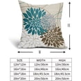 thumbnail image 5 of Teal Brown Pillow Covers 18x18 Dahlia Flower White Gray Elegant Colored Throw Pillows Farmhouse Outdoor Decor for Home Living Room Sofa Bed Modern Floral Linen Square Cushion Case, Set of 2, 5 of 6
