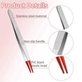 thumbnail image 2 of 4Pieces Tweezers with Rubber Tips PVC Coated Set, Straight Tip Flat Tweezer, 2 of 3