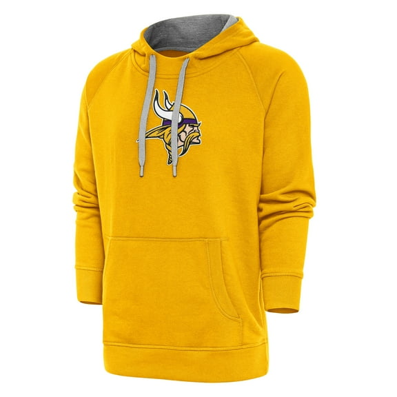 Men's Antigua Gold Minnesota Vikings Victory Chenille Pullover Hoodie