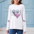 thumbnail image 5 of Girls White Sparkle Heart Graphic Tee, Long Sleeve Shirt for Kids Kids Tween, Soft Stretchy Play & Casual Top, Sizes 2T-14,Size 11-12 T, 5 of 6