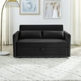 thumbnail image 6 of DEALTOPS Home Velvet USB Sleeper Sofa Couch Bed, Black, 6 of 8