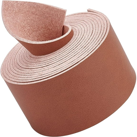 Full Grain Genuine Leather Straps 1.5 Inches Wide 78 Inches Long Single Sided PU Leather Strip for DIY Crafts Projects Clothing Jewelry Wrapping Making Bag Strap Handles(Brown) Sienna