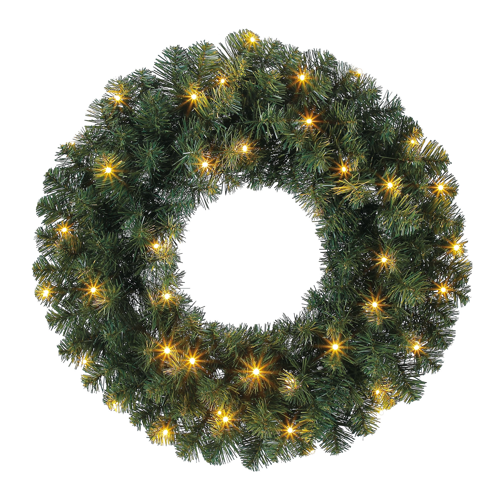 Holiday Time Prelit Green Norway Artifical Christmas Wreath, 24 In - Walmart.com