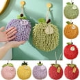 thumbnail image 7 of Fuzzy Ball Hand Towels, Decorative Hand Dry Towels, Cute Fruit Chenille Decorative Hand Dry Towels, Soft Absorbent & Quick-Dry Chenille Hand Towels for Kitchen Bathroom (Persimmon), 7 of 7