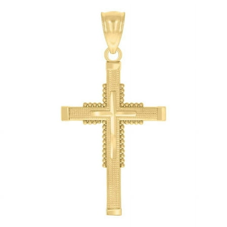 Auriga Fine Jewelry 14K Yellow Gold Religious Cross Charm Pendant for Women