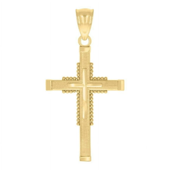 Auriga Fine Jewelry 14K Yellow Gold Religious Cross Charm Pendant for Women