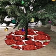 thumbnail image 2 of FMSHPON Red Roses Xmas Christmas Tree Skirt Stand Mat for Holiday Party Decoration Indoor Outdoor 36 inches, 2 of 3