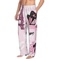 thumbnail image 2 of Xecao Eiffel Tower and Butterflies Men's Straight Lounge Pajama Pants: The Ultimate in Comfortable Sleepwear, 2 of 9