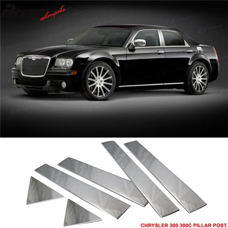 Chrome Pillar Post - Fits 05-10 Chrysler 300 300C Chrome Door Pillar Post Trim 6 Pcs Stainless Steel