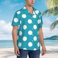 thumbnail image 3 of Disketp Sky Blue And White Polka Dot Hawaiian Shirts for Men,Mens Casual Short Sleeve Button Down Shirts Beach Shirt,3X-Large, 3 of 7
