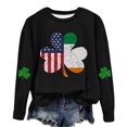 thumbnail image 4 of Qiopertar Mode Femmes Saint-Patrick Décontracté Manches Longues Col Rond Imprimé Chandail en Molleton Dames Hauts Blouse Offres de la Semaine Liquidation Moins de 5$ jusqu'à 90 % de Réduction, 4 of 4