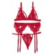 thumbnail image 1 of Gibobby Conjuntos de bragas de encaje Ropa Lencería para Mujer Encaje Interior Halter Chemise V Cuello Camisón Sexy Ropa de Dormir Camisón Malla(Rojo, 3XG), 1 of 5