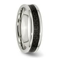 thumbnail image 3 of Auriga Fine Jewelry Stainless Steel Polished with Black Carbon Fiber Inlay 6 mm Band for Women Size 11.5, 3 of 6