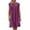 Purple, variant on Women Plus Size Dresses Cotton And Linen Crewneck Loose Short Sleeve Solid Mini Dress