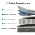 thumbnail image 3 of Novilla 12 Inch XL Twin Mattress,Twin XL Hybrid Mattress with Gel Memory Foam,Pocketed Coils & Nylon Cooling Fabric for Targeted Support Zones & Spinal Alignment Mattresses in a Box for Kids, 3 of 8