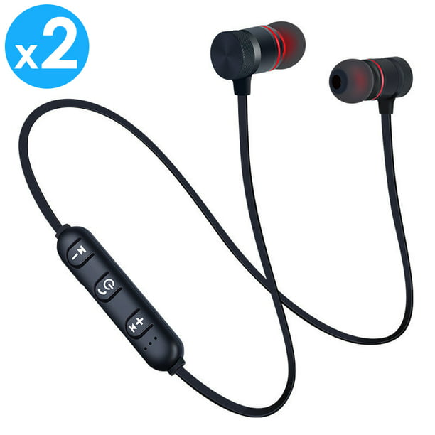 2-PACK Afflux Universal Bluetooth 4.0 Wireless Headset Sports Earphones Earbuds Magnet Headphones with Mic for Cellphone Tablet iPhone 7 8 X XS Samsung Galaxy S8 S9 Note 8 9 - Walmart.com