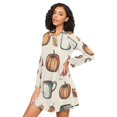 thumbnail image 3 of FORMRS Womens Long Sleeve Nightgowns Crew Neck Sleep Shirt Soft Pajamas Sizes S-3XL, Fall Leaves, 3 of 8
