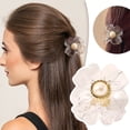thumbnail image 1 of Elegant Flower Design Jaw Clips with Tortoiseshell Pattern for Secure Hair Styling and Gentle Care, 1 of 6