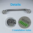 thumbnail image 4 of 12 Inch Shower Grab Bar Satin Brushed Nickel, ZUEXT Stainless Steel Safety Grab Bar Handle, Bathroom Balance Bar, Safety Hand Rail Support - Handicap, Elderly, Injury, Senior Assist Bath Handle, 4 of 16