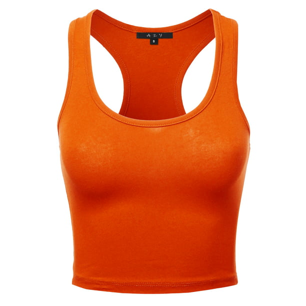A2Y Basic Cotton Casual Scoop Neck Sleeveless Cropped Racerback Tank Tops Walmart.com