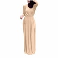 thumbnail image 2 of YHAJDS Women's Casual Dress,Plus Size Dresses Women's Dresses Long Sleeve V Neck Solid Color Loose Maxi Dress Elegant Modest Formal Gown for Women Winter Long Sleeve Long Dress, 2 of 5