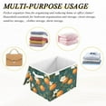 thumbnail image 6 of Yayeee Collapsible Cube Storage Bin with Lid Fabric Closet Decorative Basket with Handles, Retro Floral Orange, 6 of 7