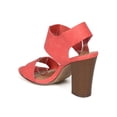 thumbnail image 3 of Breckelles CE68 Women Leatherette Open Toe Hook and Loop Slingback Chunky Heel City Sandal, 3 of 5