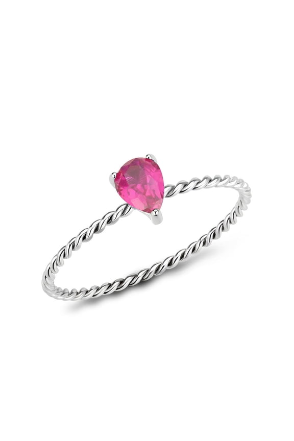 TK3863 - High polished (no plating) Stainless Steel Ring with AAA Grade CZ in Ruby