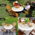 thumbnail image 4 of Happy Birthday Round Tablecloth for 36-44 Inch Tables,Fitted Table Cover with Elastic Edge,Golden Balloons Ribbons Abstract Art Waterproof Outdoor Table Cloth Protector for Patio Garden Dinner Picnic, 4 of 9