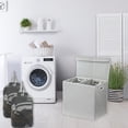 thumbnail image 2 of Cesto para ropa sucia Simple Houseware doble con tapa gris, 2 of 7