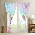 thumbnail image 3 of Curtains 52x63 inch Flower Unicorn 30%-50% Blackout Curtains 30-50%,Cartoon Unicorn Curtains Drapes,Galaxy Stars Floral Window Curtains 2 Panels for Living Room, 3 of 6