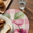thumbnail image 4 of Round Placemats Pink Bow Cherry 15 inch Set of 2 Table Mats for Dining Table Pink Check Heat Resistant Non-Slip Kitchen & Home Decorative Place Mat Set, 4 of 8