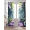 thumbnail image 2 of Forest Sheer Curtains 2 Panels Set Flowers Spring Landscape Lihgt Filtering Rod Pocket Voile Drape, Semi Sheer Window Curtains for Bedroom Living Room, 52"x84", 2 of 5