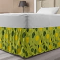 thumbnail image 1 of Lemons Bed Skirt, Simplistic Vibrant Colors Vitamin C Colorful Graphic, Elastic Bedskirt Dust Ruffle Wrap Around for Bedding Decor, 4 Sizes, Olive Green Yellow, by Ambesonne, 1 of 2