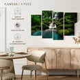 thumbnail image 5 of Elephant Stock Forest Waterfall Scene Wall Art - Horizontal Multi Panel Canvas - Living Room Wall Decor - Nature Multi Panel - Teal And Gray Decor - 43" x 27", 5 of 8