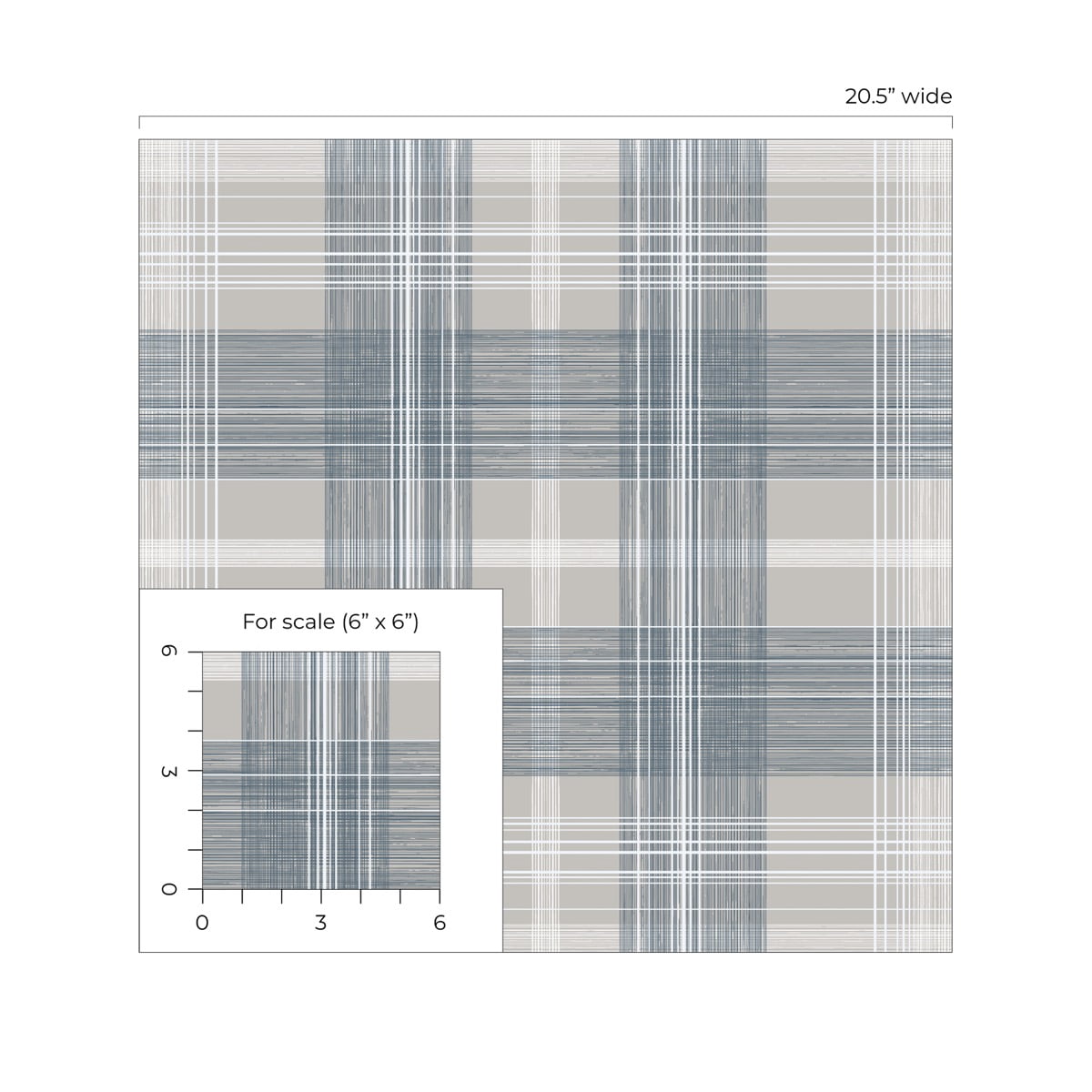 Stacy Garcia Home Argos Grey & Blue Crossroads Plaid Peel and Stick Wallpaper - 20.5 in. W x 10 ft. L Roll