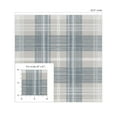 thumbnail image 7 of Stacy Garcia Home Argos Grey & Blue Crossroads Plaid Peel and Stick Wallpaper - 20.5 in. W x 10 ft. L Roll, 7 of 7