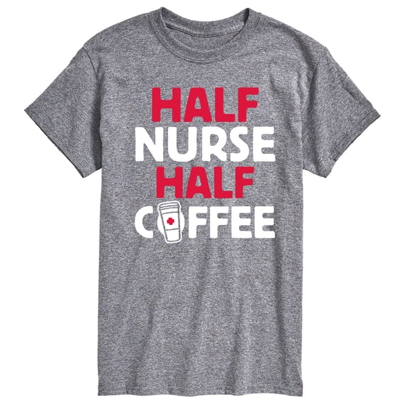 Instant Message - Half Nurse Half Coffee Short Sleeve Graphic T-Shirt