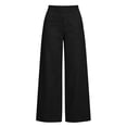 thumbnail image 6 of hoksml Women's High Waisted Wide Leg Pants Stretch Solid Casual Trousers with Pockets for Work Office Daily Wear, 6 of 9